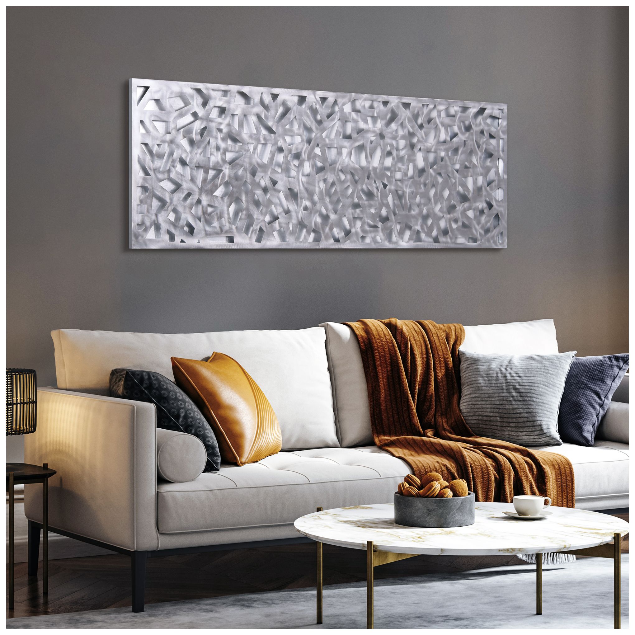 Shimmering Cascade 3D Polished Steel Abstract Metal Wall Art