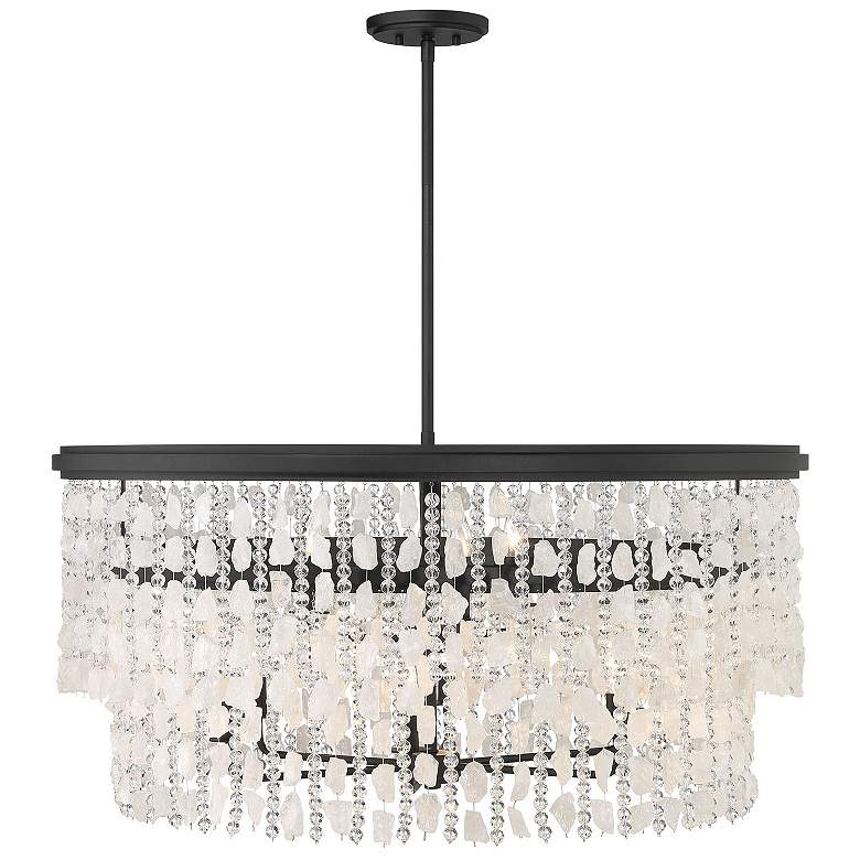 Image 3 Shimmering Elegance 36" Wide Sand Coal 9-Light Chandelier more views