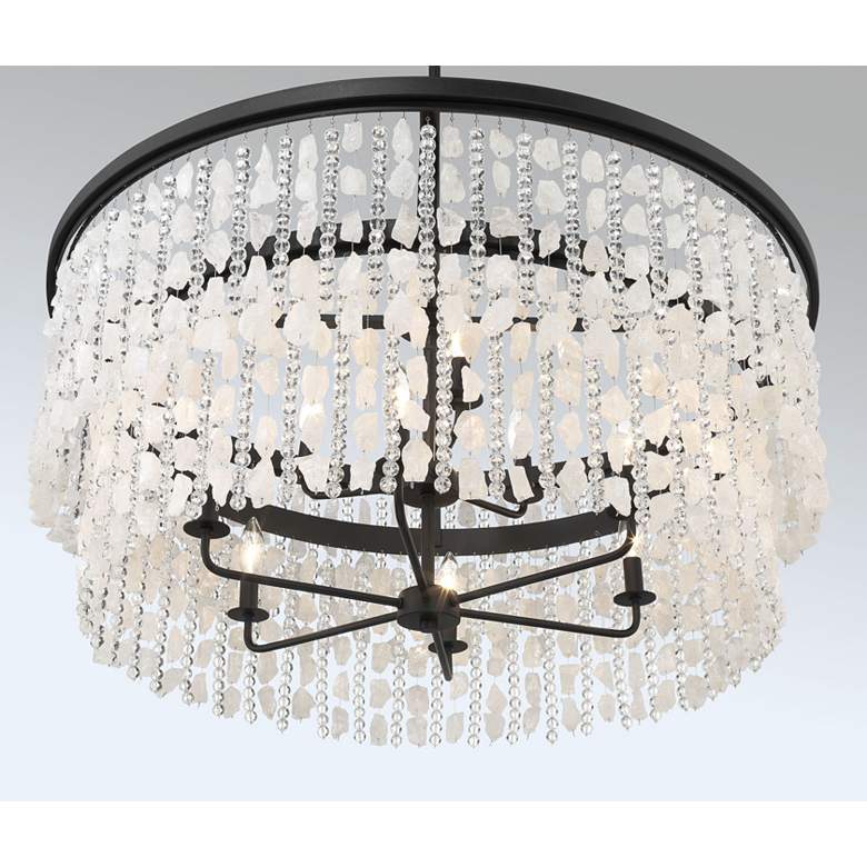 Image 5 Shimmering Elegance 36" Wide Sand Coal 9-Light Chandelier more views