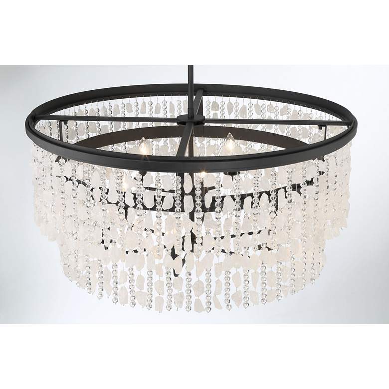 Image 7 Shimmering Elegance 36" Wide Sand Coal 9-Light Chandelier more views
