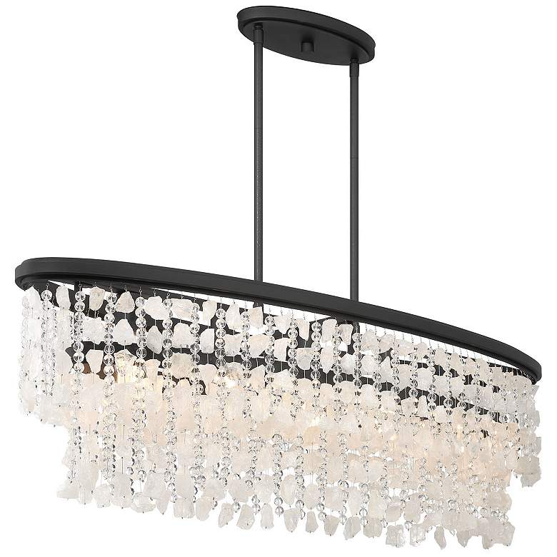 Image 3 Shimmering Elegance 48"W Sand Coal 5-Light Island Chandelier more views