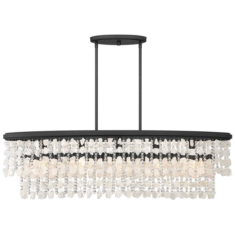 Image 4 Shimmering Elegance 48"W Sand Coal 5-Light Island Chandelier more views