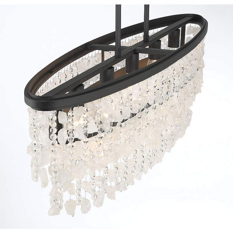 Image 6 Shimmering Elegance 48"W Sand Coal 5-Light Island Chandelier more views