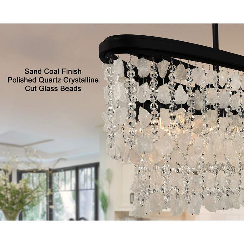 Image 7 Shimmering Elegance 48"W Sand Coal 5-Light Island Chandelier more views