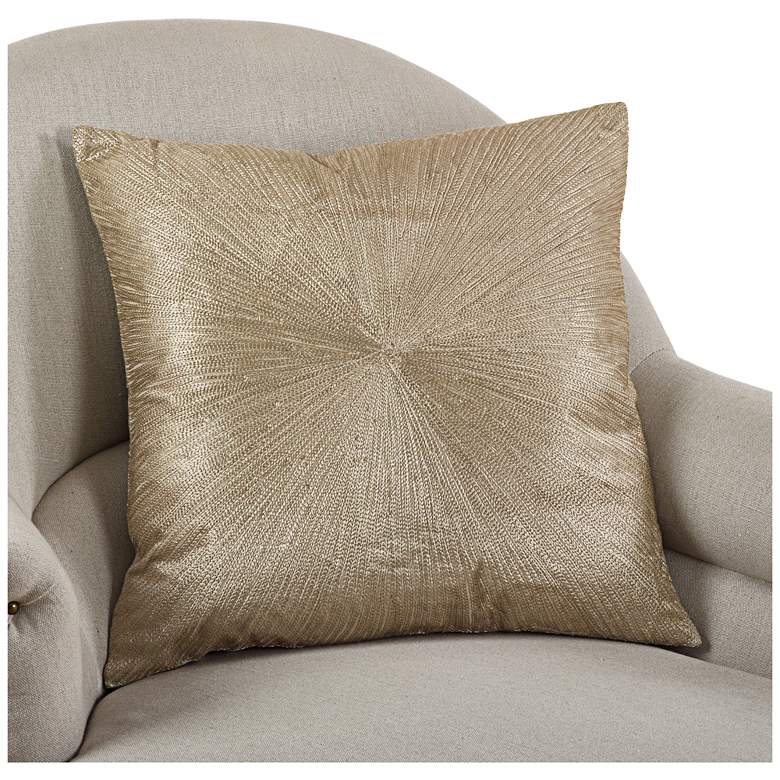 Image 1 Shimmering Starburst Gold 20 inch Square Throw Pillow