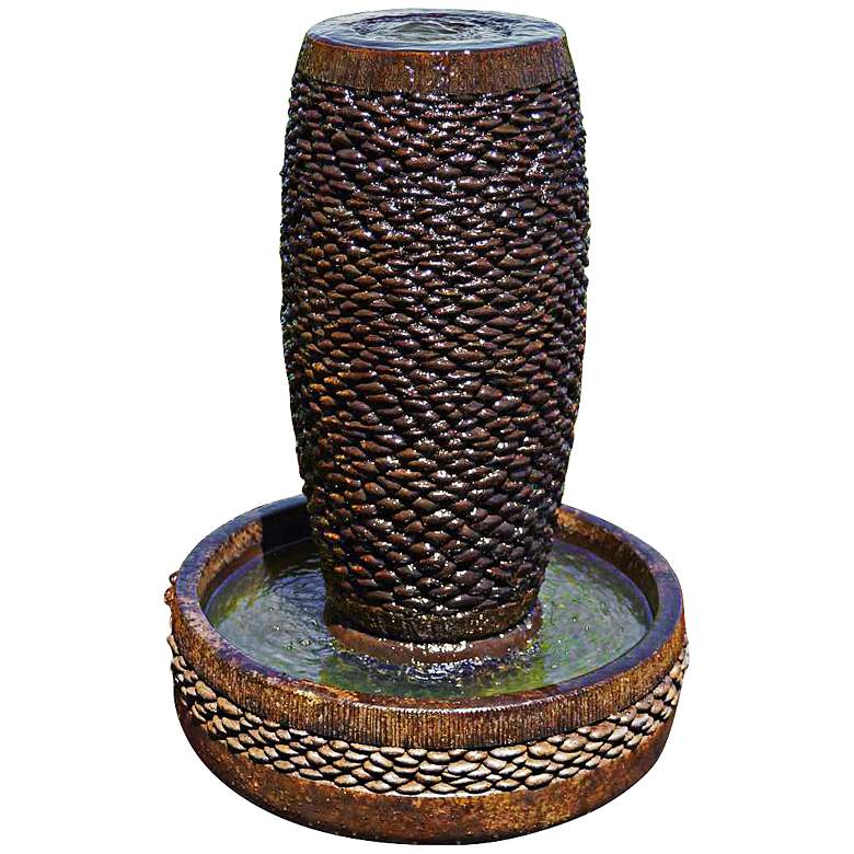 Image 1 Shimmering Stones 32 inch High Rustic Modern Bubbler Fountain