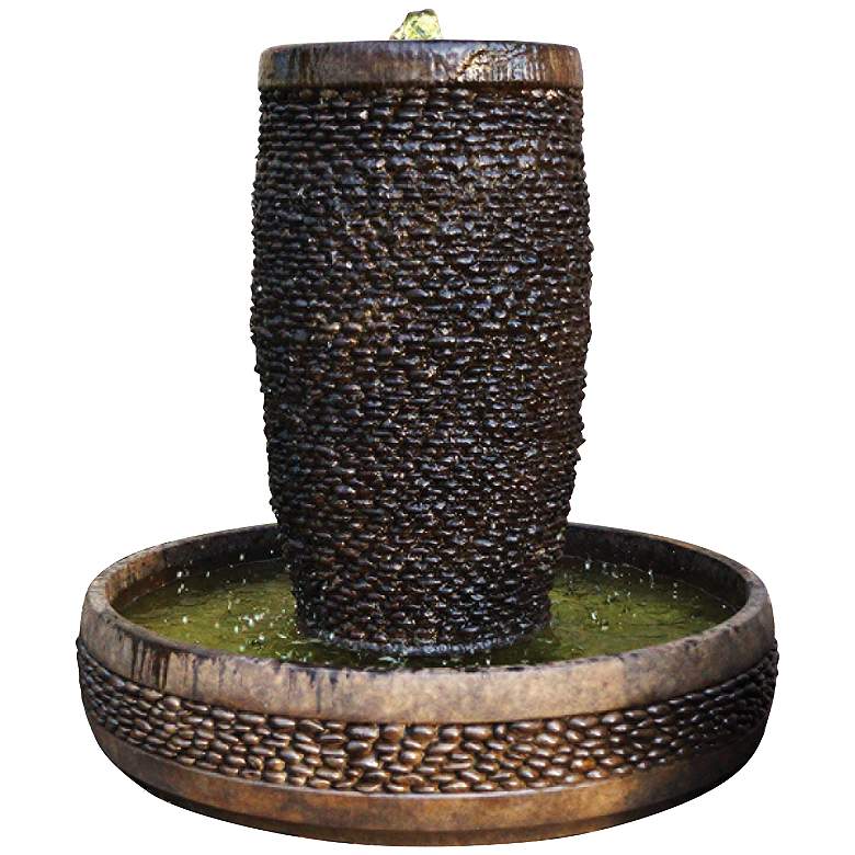 Image 1 Shimmering Stones 36" Outdoor Bubbler Fountain with Pool