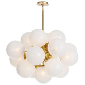Image1 of Shine Chandelier (Natural Brass with Swirl Glass)