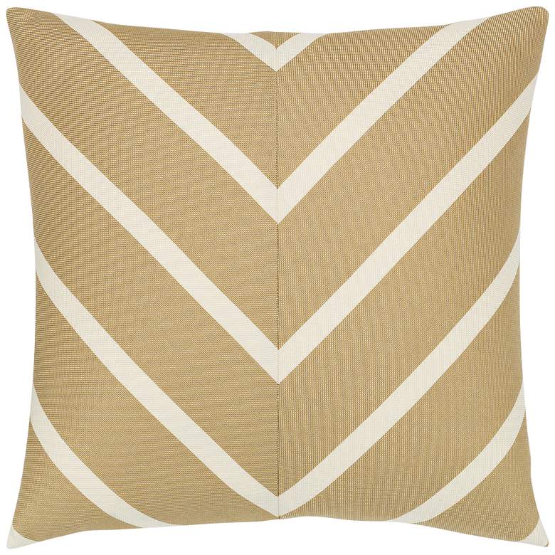 Image 1 Shine Chevron Gold 20 inch Square Indoor-Outdoor Pillow