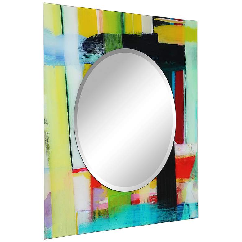 Image 5 Shine Tempered Art Glass 36 inch Square Wall Mirror more views