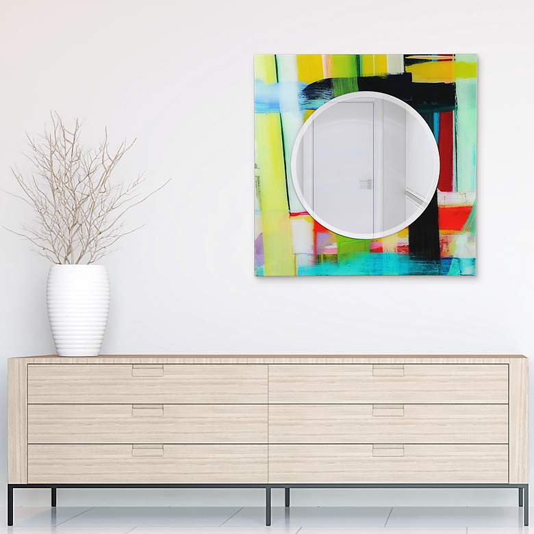 Image 6 Shine Tempered Art Glass 36" Square Wall Mirror more views