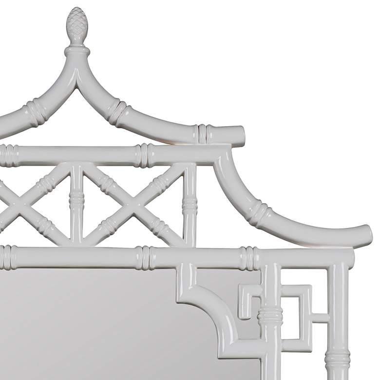 Image 2 Shing Glossy White 28 inch x 42 inch Pagoda Wall Mirror more views