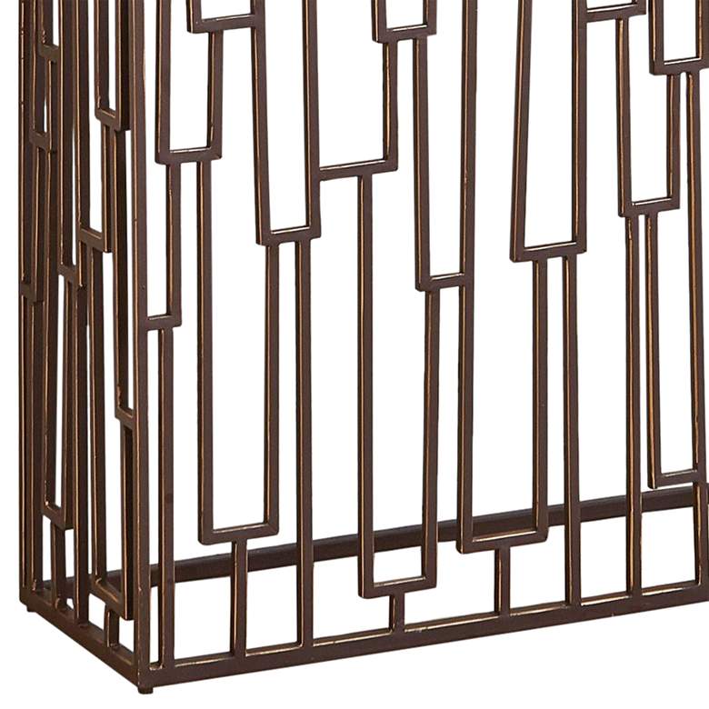 Image 3 Shingle 43" Wide Bronze and Gold Iron Hall Console Table more views