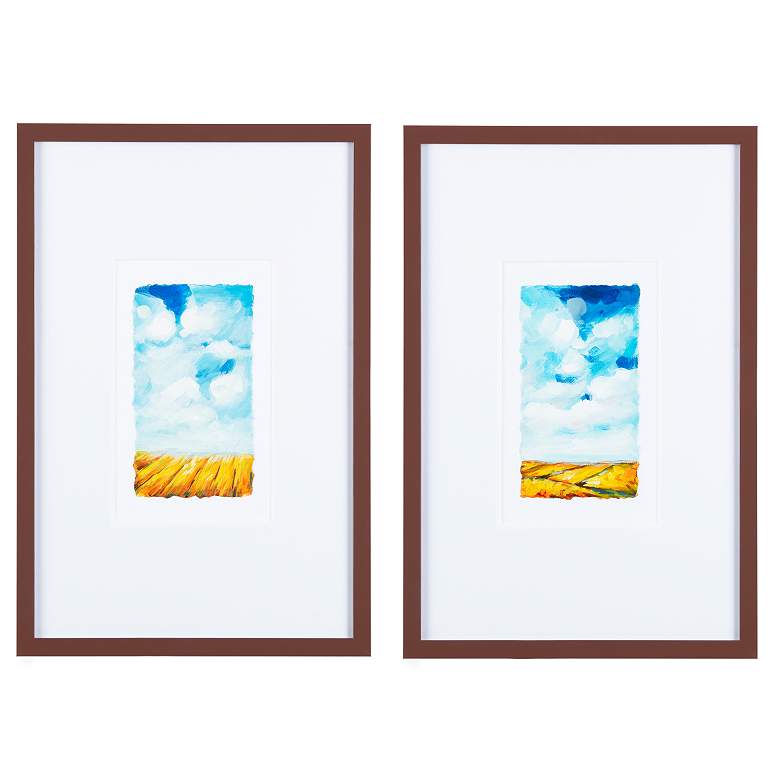 Image 1 Shining Days Framed Wall Painting - Set of 2 - Brown Frame