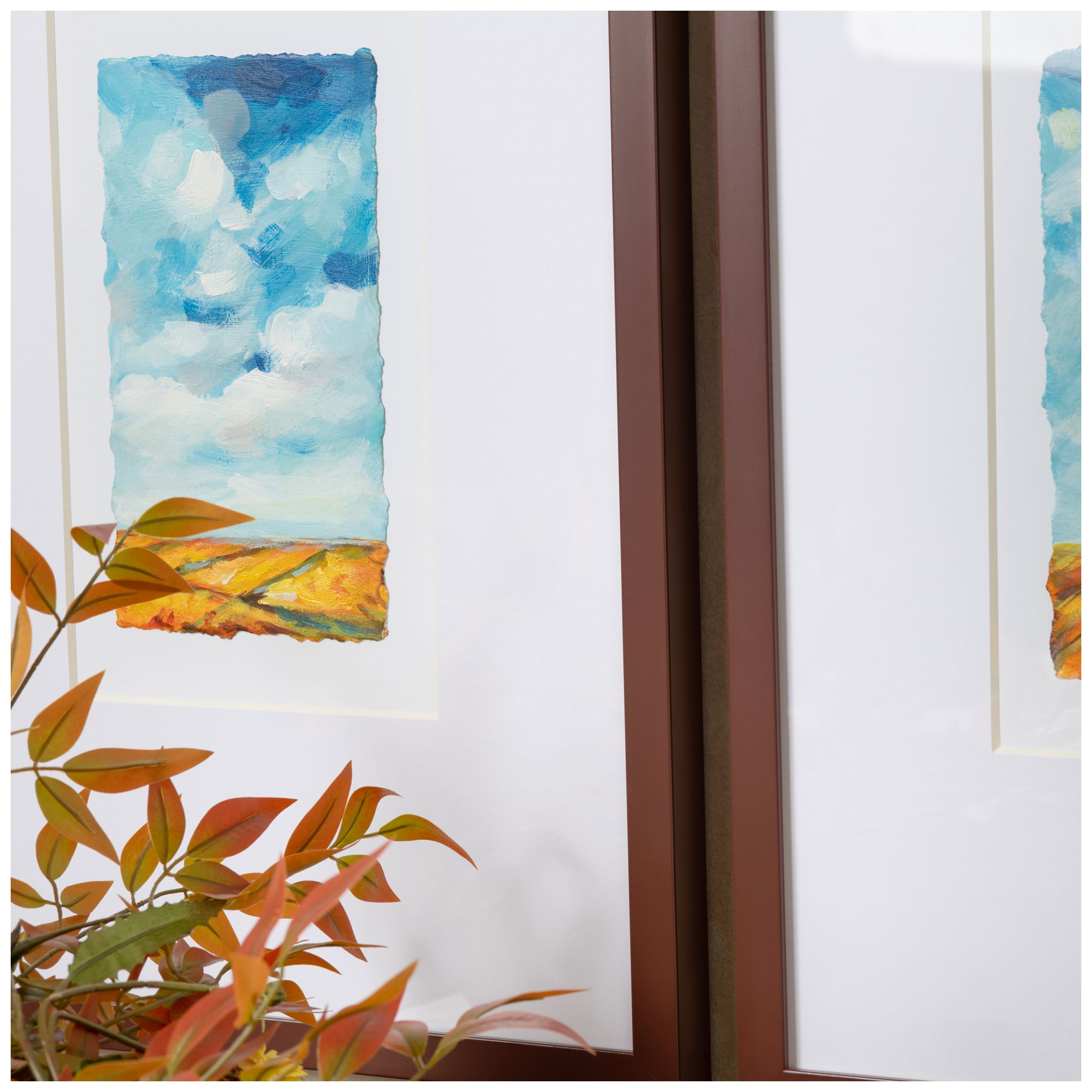 Image 3 Shining Days Framed Wall Painting - Set of 2 - Brown Frame more views