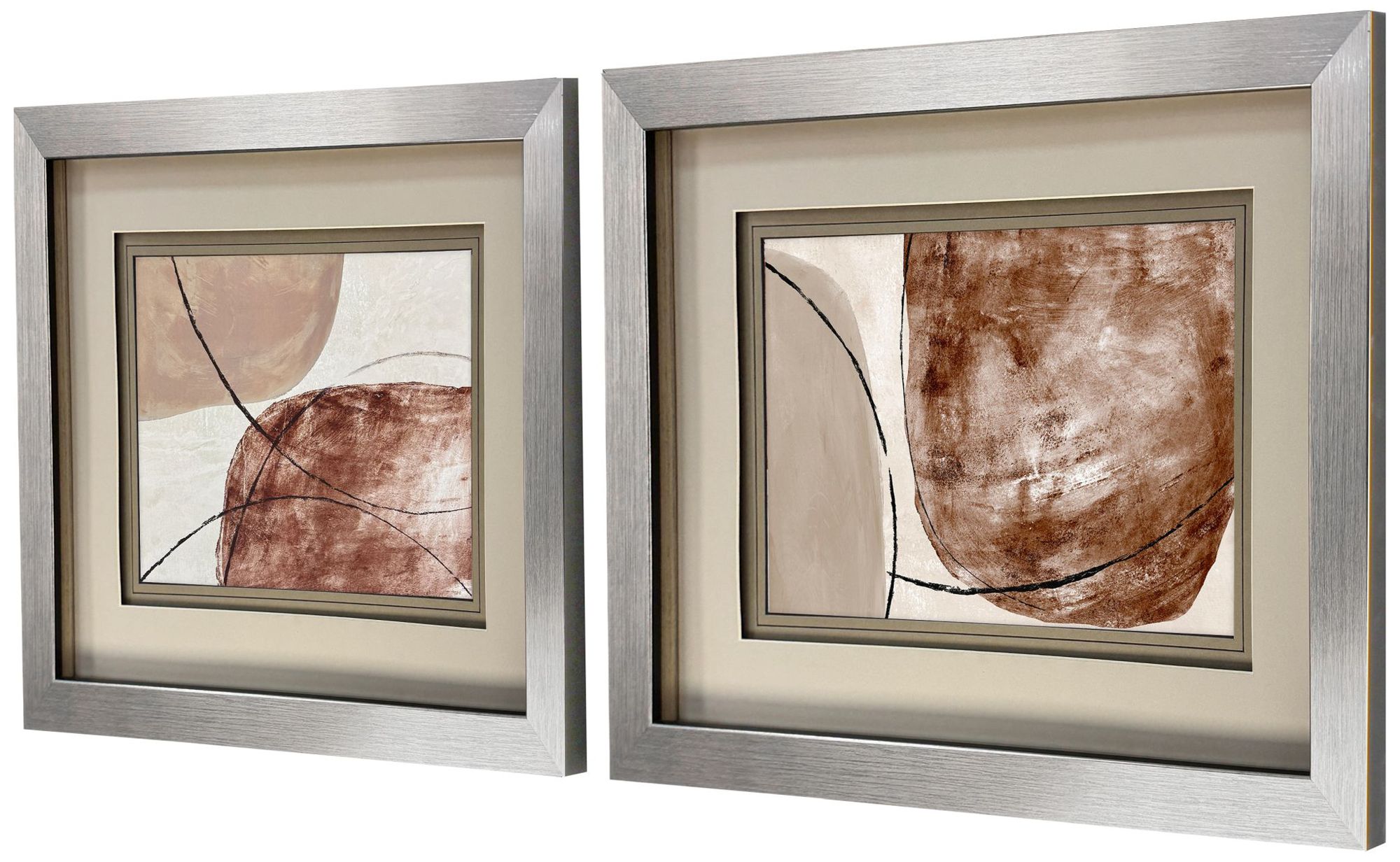 Image 2 Shining Taupe 26"W x 20"H Framed Art Set of 2 more views
