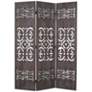 Shinto 50"W Wooden Carved 3-Panel Wood Screen/Room Divider