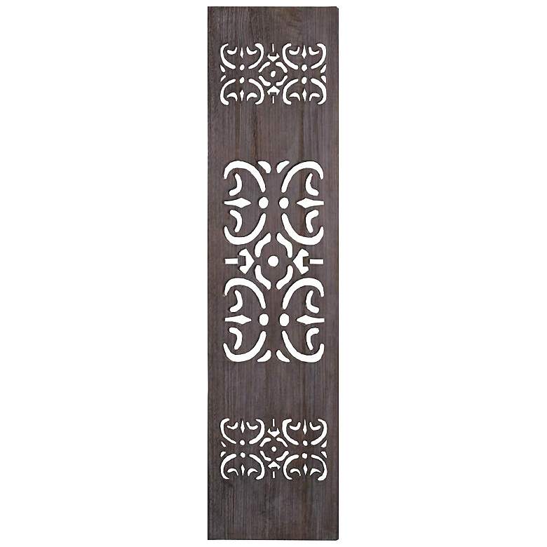 Image 2 Shinto 50"W Wooden Carved 3-Panel Wood Screen/Room Divider more views