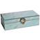 Shiny Blue Agate 11" Wide Glass Decorative Box