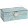 Shiny Blue Agate 7 1/2" Wide Glass Decorative Box