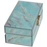 Shiny Blue Agate 7 1/2" Wide Glass Decorative Box