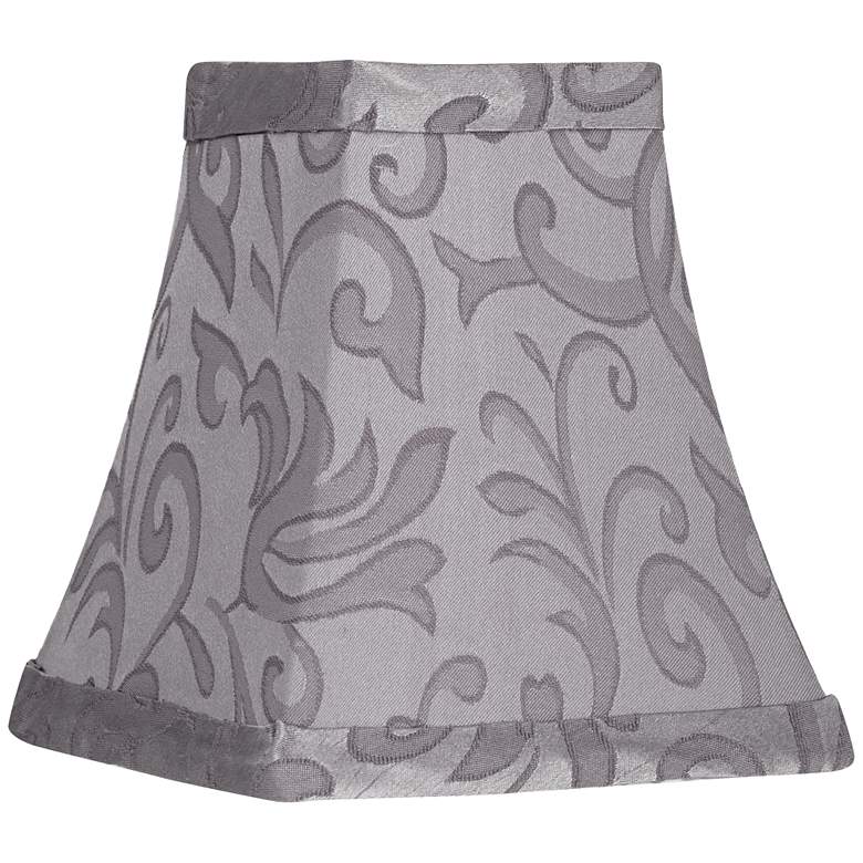 Image 1 Shiny Gray Square Bell Lamp Shade 2.5x4.5x5 (Clip-On)