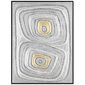 Image2 of Shiny Silver Gold Dot 31 1/2" High Framed Wall Art