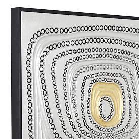 Image3 of Shiny Silver Gold Dot 31 1/2" High Framed Wall Art more views