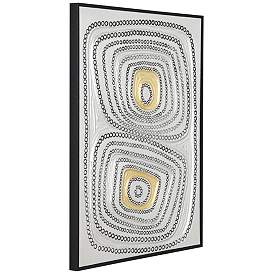 Image5 of Shiny Silver Gold Dot 31 1/2" High Framed Wall Art more views