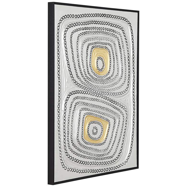Image 5 Shiny Silver Gold Dot 31 1/2 inch High Framed Wall Art more views