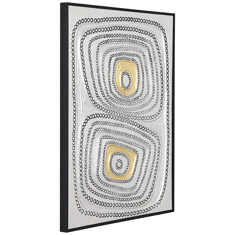 Image 5 Shiny Silver Gold Dot 31 1/2" High Framed Wall Art more views