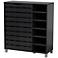 Shirley 34 1/4"W Dark Gray Wood 2-Door Shoe Storage Cabinet