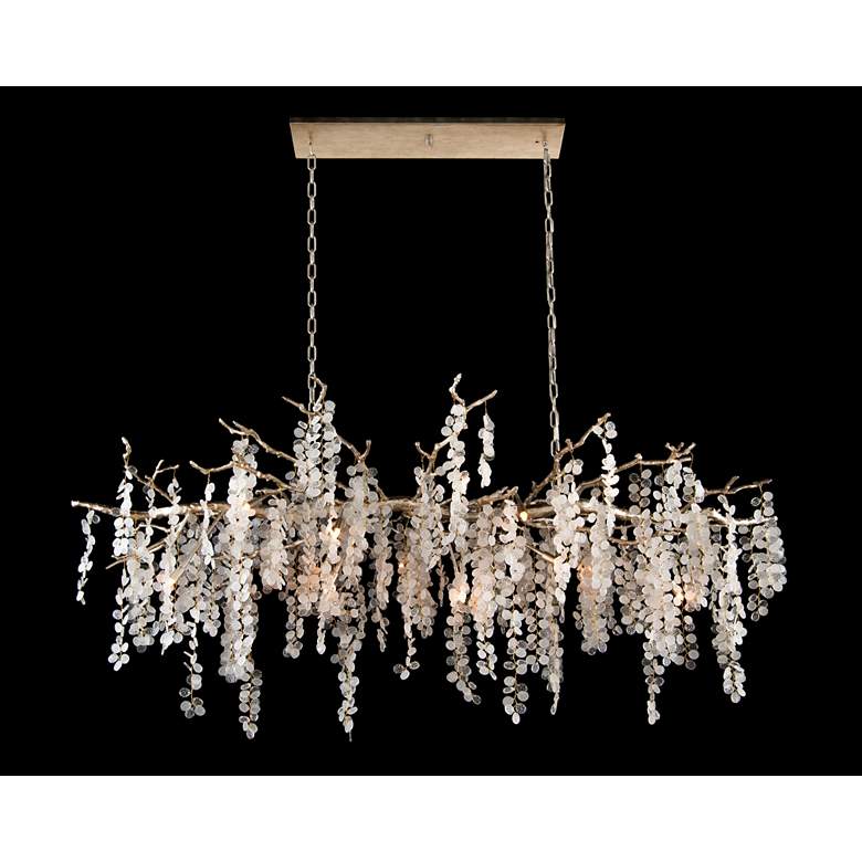 Image 1 Shiro Noda 77" Wide Brass Crystal Glass Island Chandelier