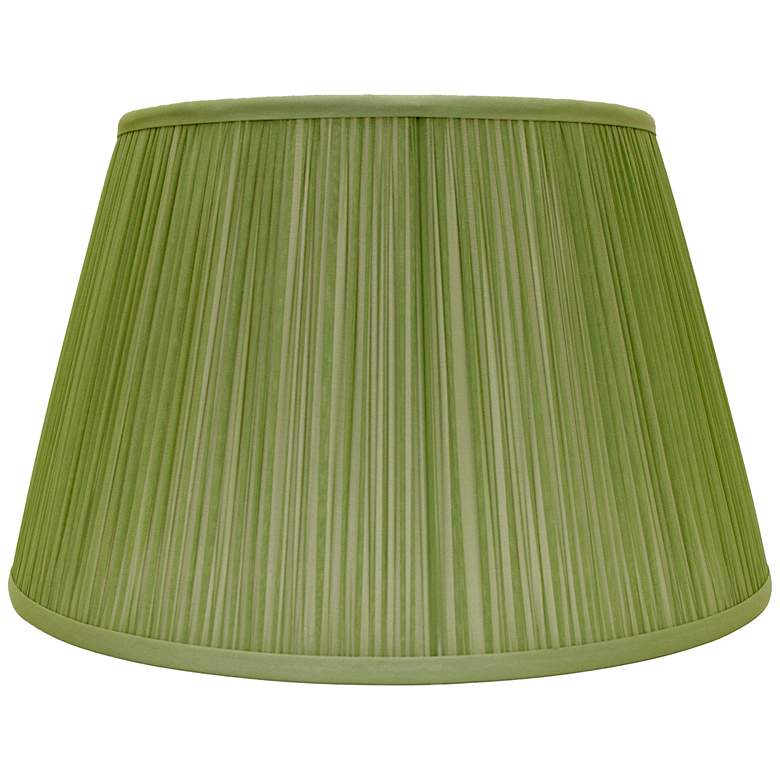 Image 1 Shirred Green Chandelier Shade 3x4.5x4.75x4.75 (Clip-On)