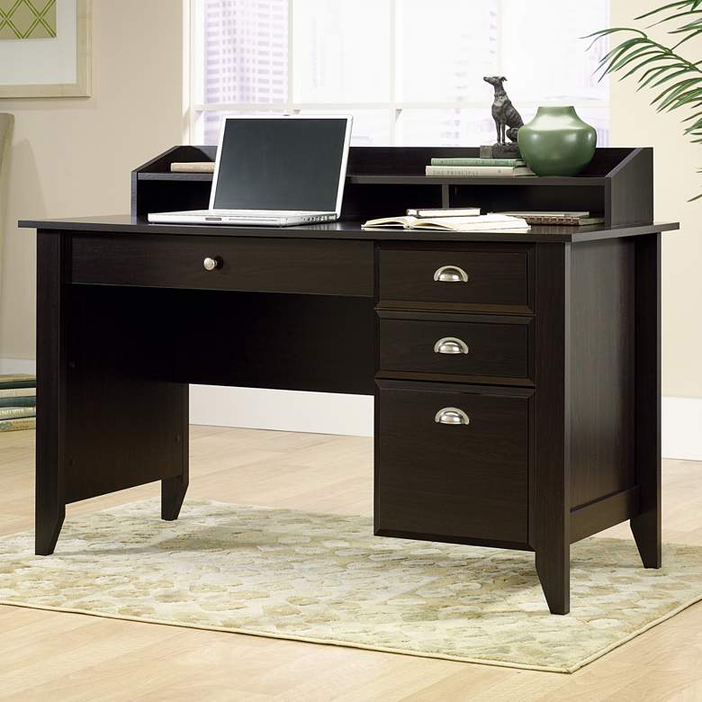 Image 1 Shoal Creek 53 1/4" Wide Jamocha Wood 4-Drawer Office Desk