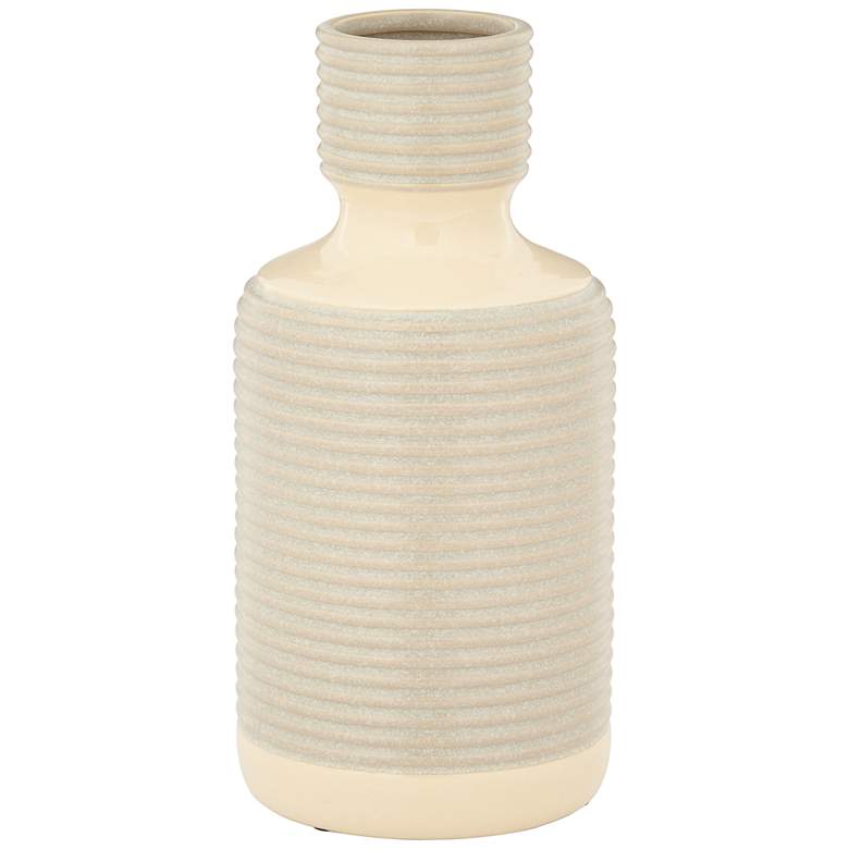 Image 1 Shoji 12" High Cream and Gray Ceramic Decorative Vase