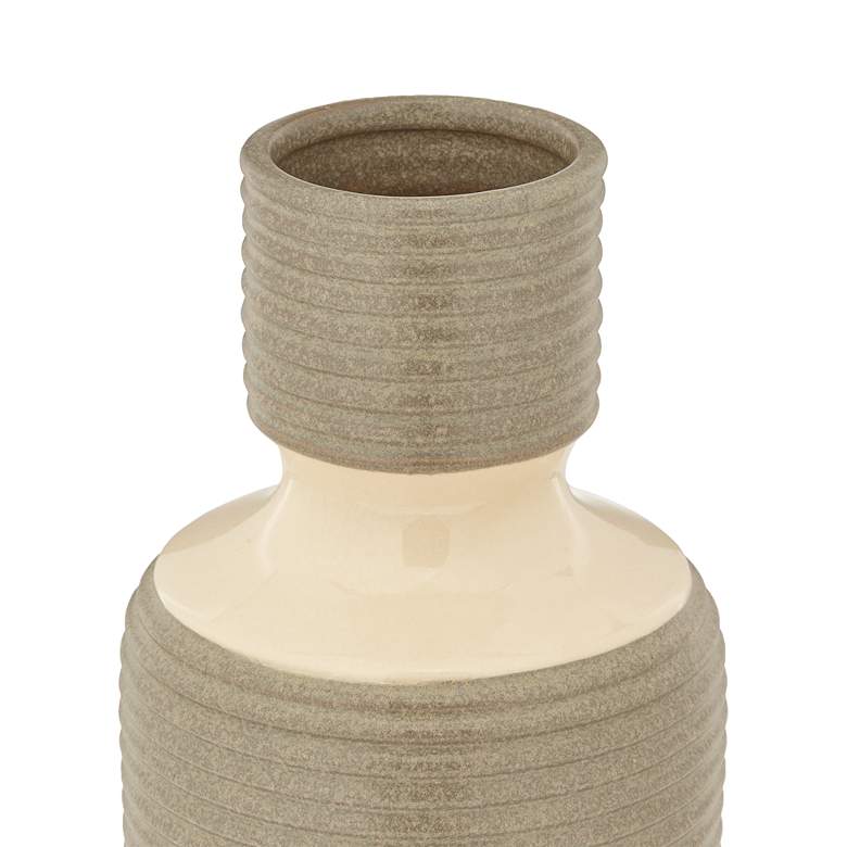Image 2 Shoji 14 1/2 inch High Cream and Brown Ceramic Decorative Vase more views