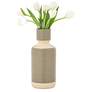 Shoji 14 1/2" High Cream and Brown Ceramic Decorative Vase