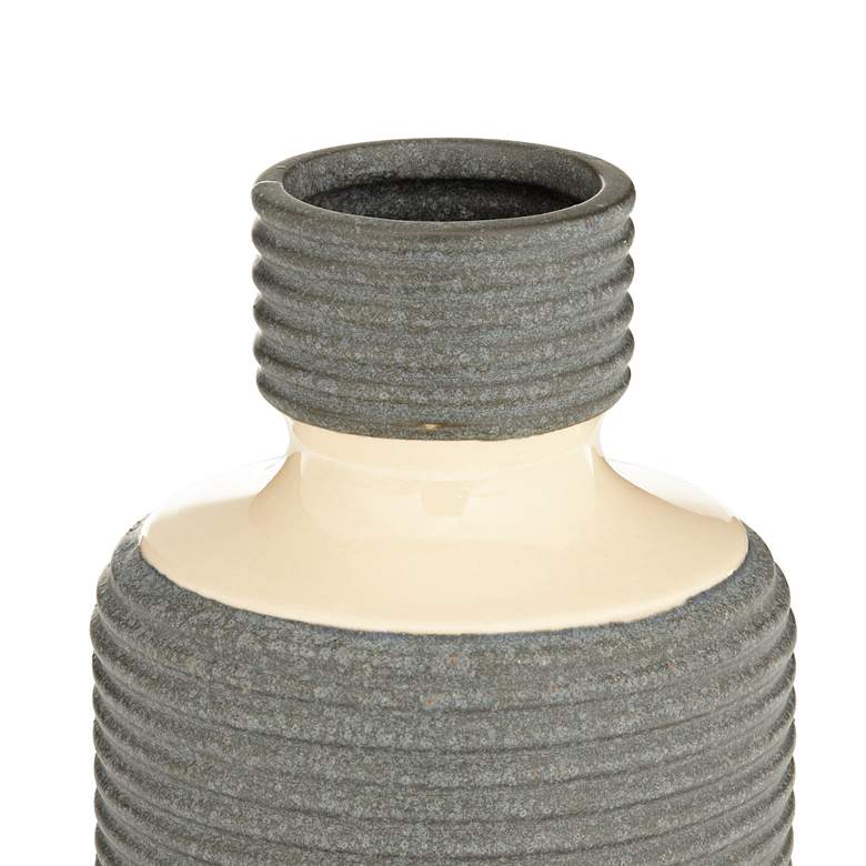 Shoji 7 3/4 inch High Cream and Brown Ceramic Decorative Vase more views