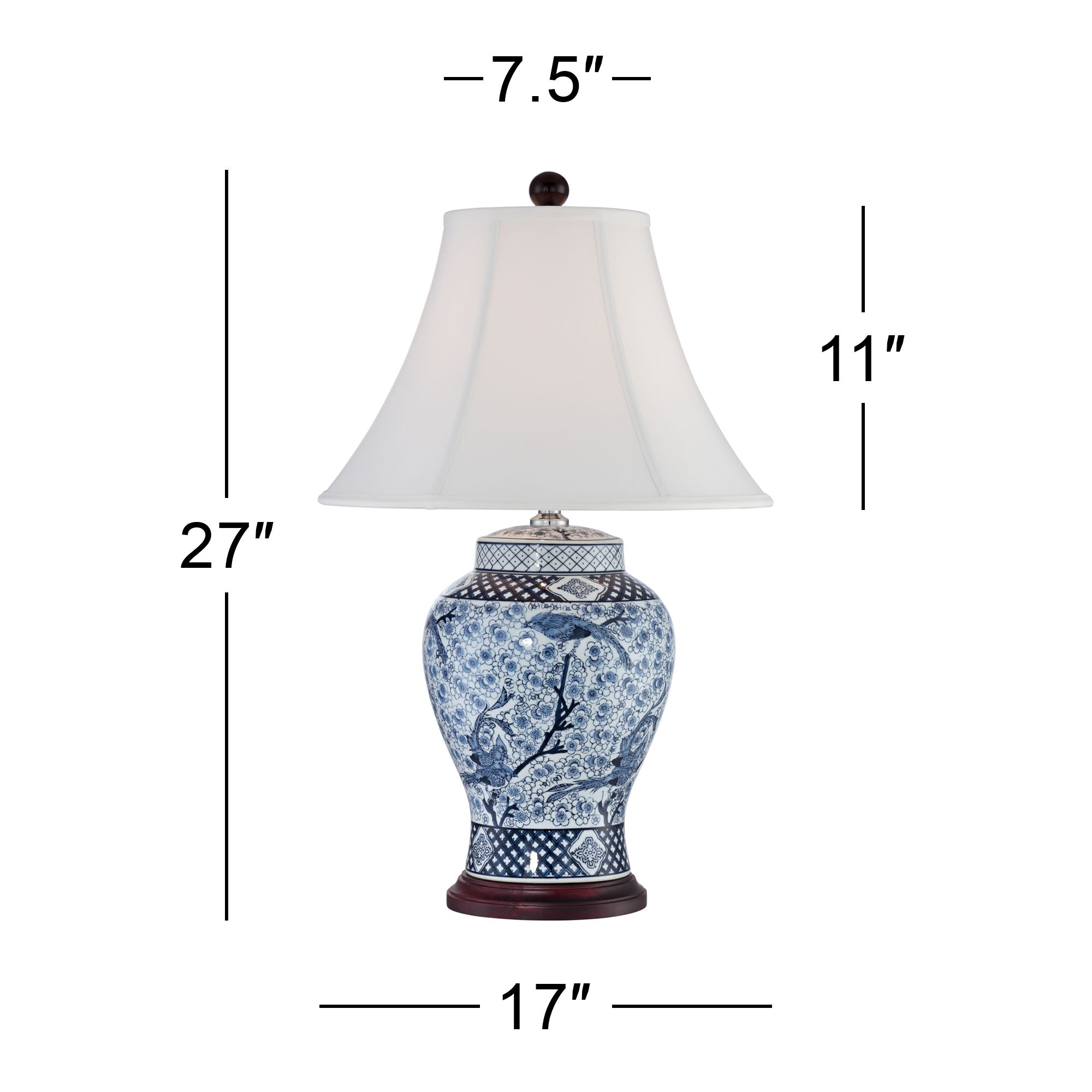 shonna blue and white porcelain jar table lamp