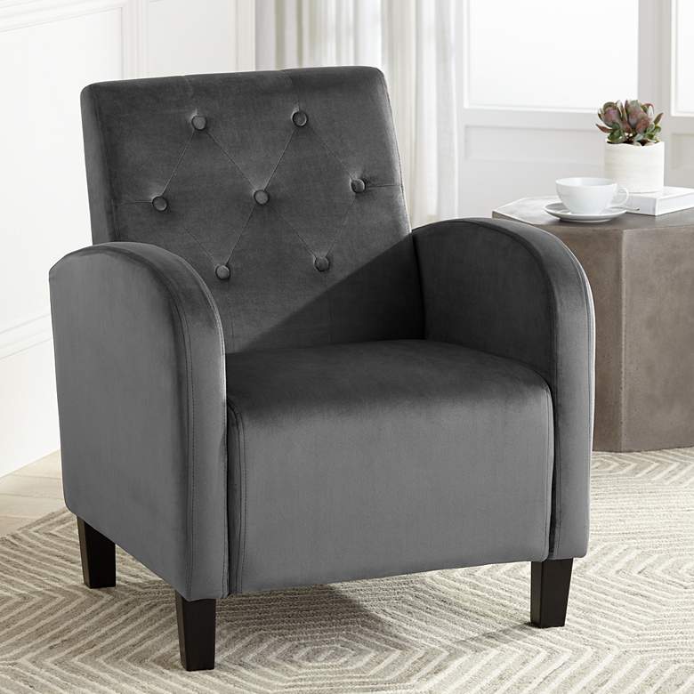 Image 1 Shore Gray Tufted Accent Chair