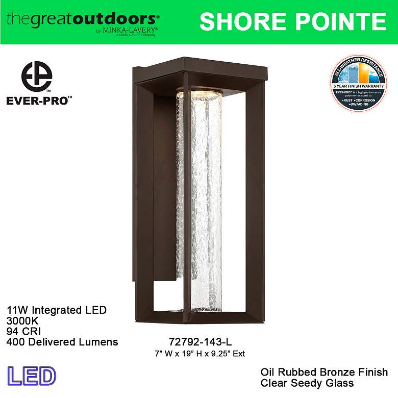 Image 5 Shore Pointe 19" High Oil Rubbed Bronze LED Outdoor Wall Light more views