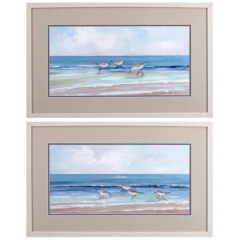 Image 1 Shore Searching 31"W x 19"H Framed Art Set of 2