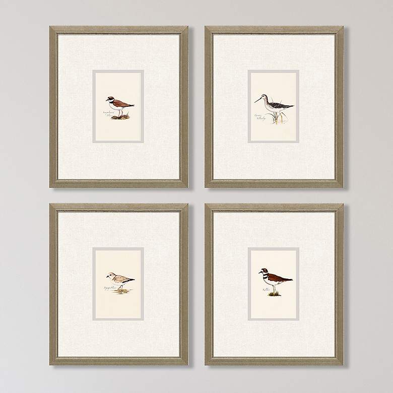 Image 1 Shorebirds 11" High 4-Piece Rectangular Framed Wall Art Set