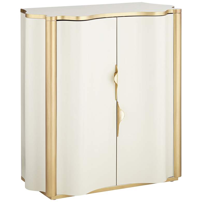 Image 2 Shoreline 31 1/4" Wide Cream and Gold Wave Console Table