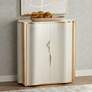 1_Shoreline 31 1/4" Wide Cream and Gold Wave Console Table