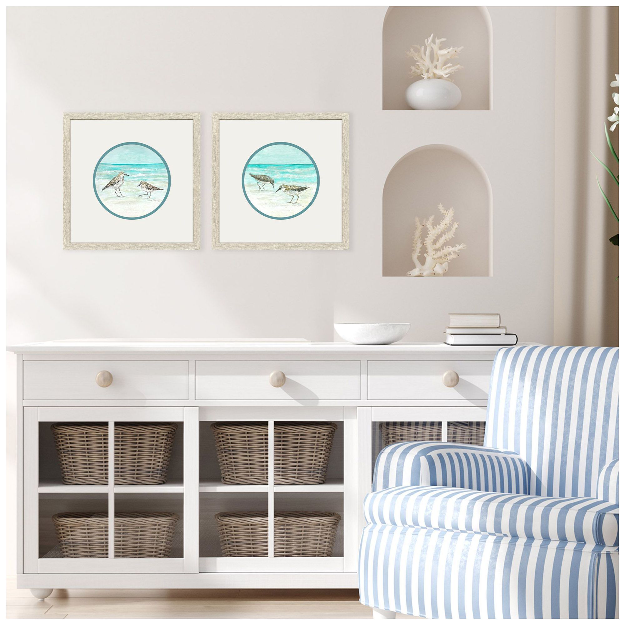 Image 4 Shoreline Duo 17"W x 17"H Framed Art Set of 2 more views