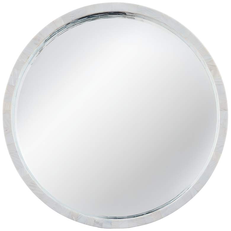 Shoreline Mother of Pearl 30&quot; Round Wall Mirror
