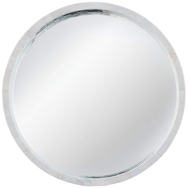 Image 1 Shoreline Mother of Pearl 30" Round Wall Mirror