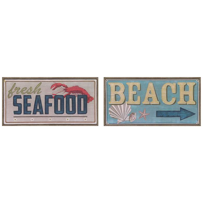 Image 1 Shoreline Signs I and III 18 inch Wide 2-Piece Wall Art Set